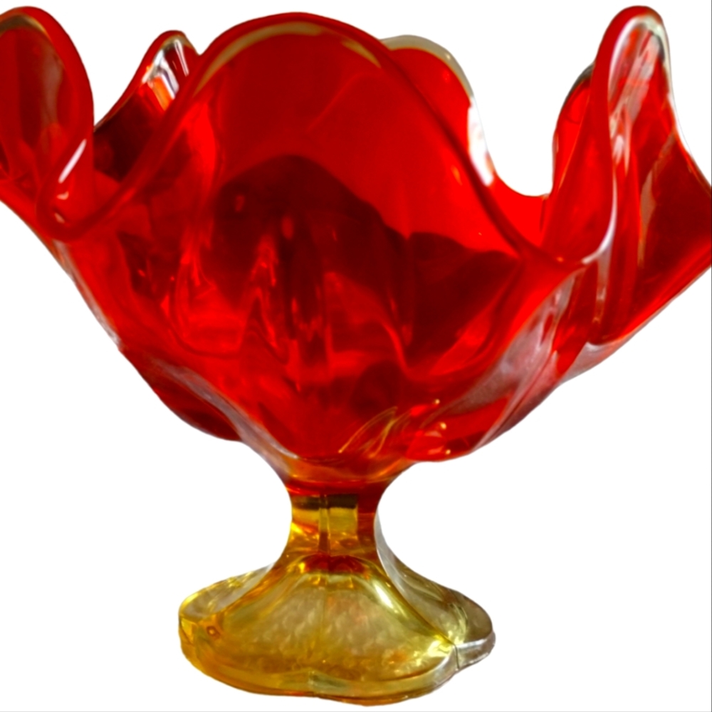 L.E. Smith amberina or flame dish